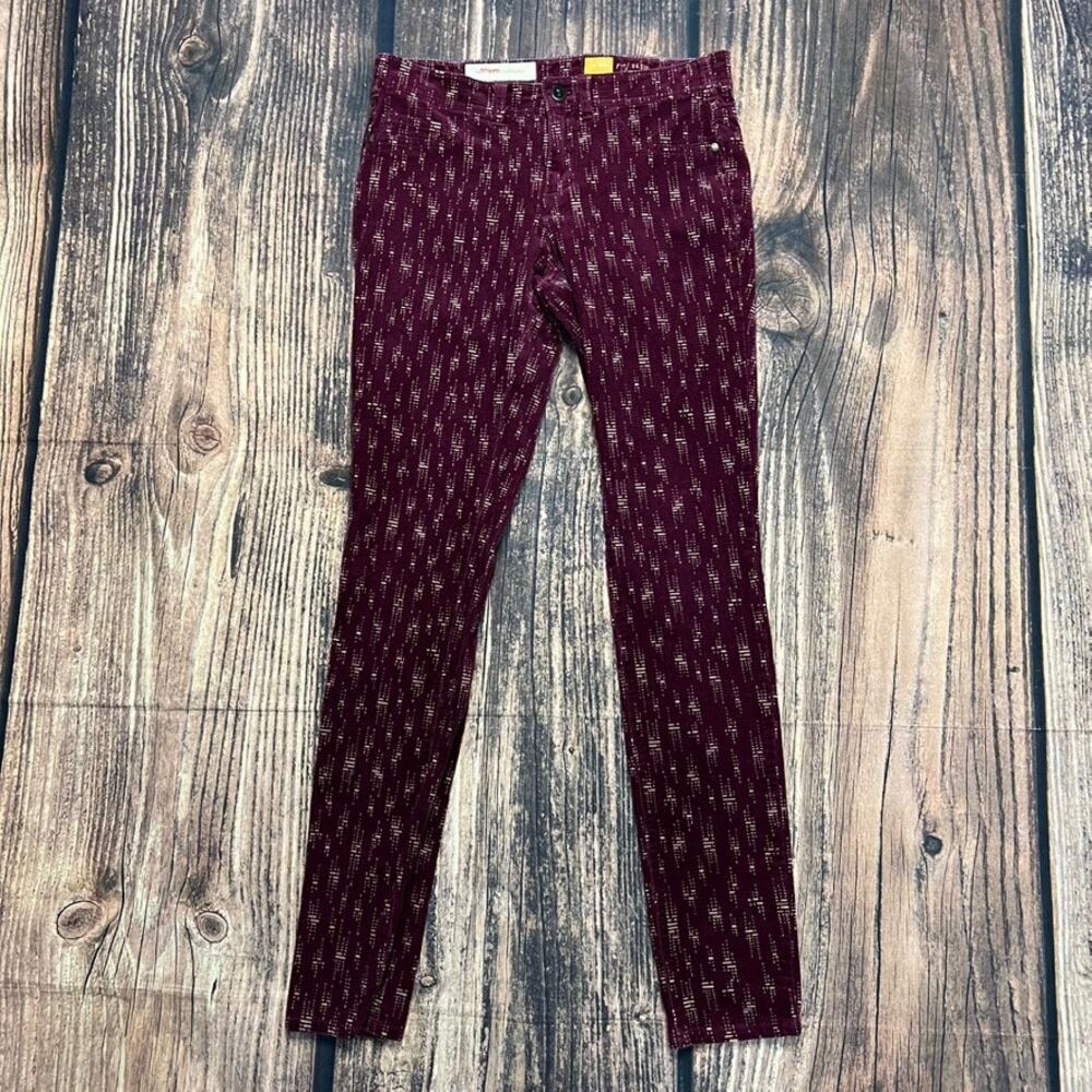 Pilcro & The Letterpress Women's Burgundy Skinny Corduroy Pants Size 26